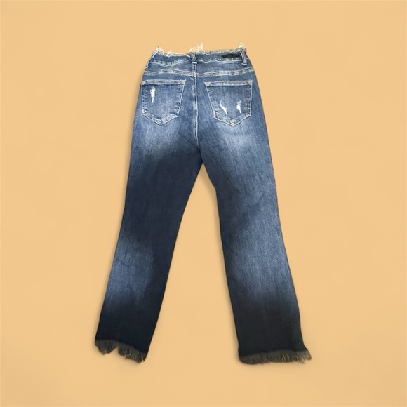 NWOT Risen Los Angeles Stylish Distressed Flare Jeans with Frayed - Picture 2 of 3